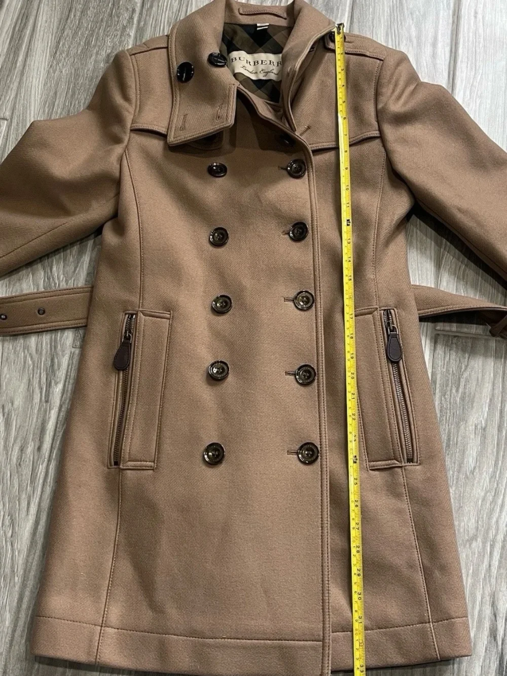 BURBERRY DAYLESMOORE VIRGIN WOOL CASHMERE TRENCH COAT SIZE 6 - Picture 6 of 15